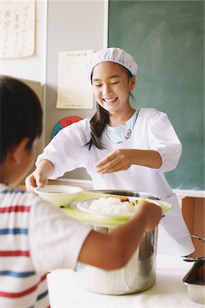 recreation school - Student Serving Food Stock Photo - Rights-Managed, Code: 859-03860895