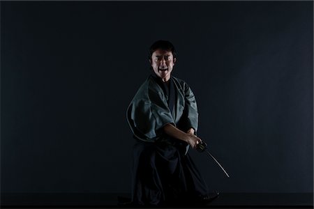 fighting mans and screaming - Japanese Samurai Stock Photo - Rights-Managed, Code: 859-03884593