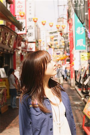 pennant flag - Japanese Women Walking In Chinatown's Street Stock Photo - Rights-Managed, Code: 859-03885347