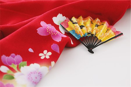 drapeado - Japanese Fan and Kimono Foto de stock - Con derechos protegidos, Código: 859-03885567