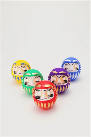 doll white background - Traditional Japanese Daruma Dolls Stock Photo - Rights-Managed, Code: 859-03982407