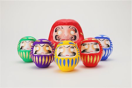 doll white background - Traditional Japanese Daruma Dolls Stock Photo - Rights-Managed, Code: 859-03982410