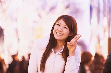 Japanese Women Smiling And Gesturing Stock Photo - Rights-Managed, Code: 859-03982517