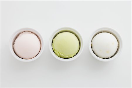 sherbet - Three Sorbet (Lemon,Melon,Peach) Stock Photo - Rights-Managed, Code: 859-03982618