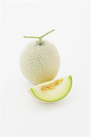 Earl's Melon On White Background Foto de stock - Con derechos protegidos, Código: 859-03983007