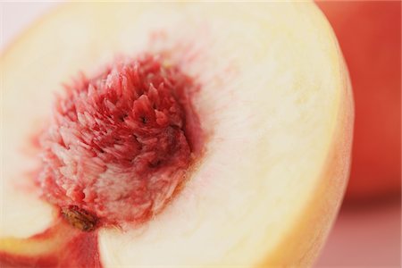 Cross Section Of White Peach Stock Photo - Rights-Managed, Code: 859-03983089