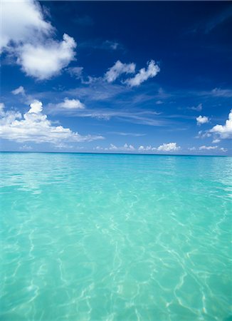 Waters off the west coast of Barbados,beach water ocean horizon Foto de stock - Con derechos protegidos, Código: 851-02958790