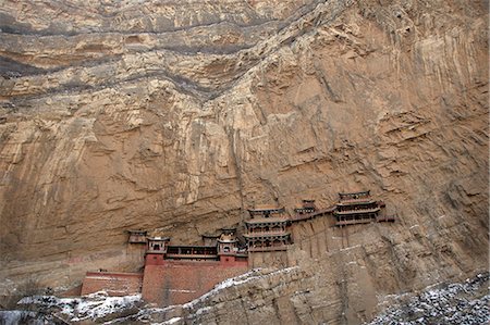 The Hanging Monastery,built on stilts on the side of a cliff is a Buddhist monastery,Northern Mountain,Heng Shan,Hunyuan,Shanxi,China Stock Photo - Rights-Managed, Code: 851-02959139