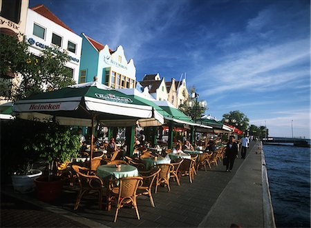 Cafés sur le havre zone, Punda, Willemstad, à Curaçao Photographie de stock - Rights-Managed, Code: 851-02959427