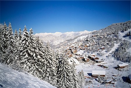 simsearch:851-02959775,k - Snow covered pine trees,Trois Vallees,Haute Savoie,Alps,France Foto de stock - Con derechos protegidos, Código: 851-02959663