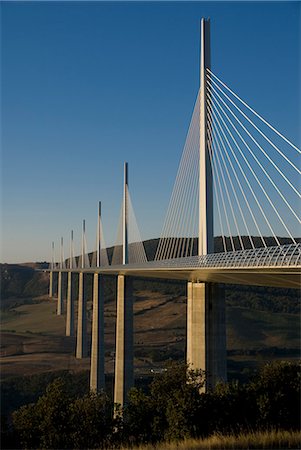 Suspension bridge,Millau,Aveyron,France Stock Photo - Rights-Managed, Code: 851-02959700