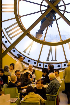 Patrons inside a cafe with a large clockface in the Musee d'Orsay,Paris,France Stock Photo - Rights-Managed, Code: 851-02959826