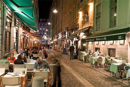Restaurants sur la rue des marronniers, Lyon, Rhône, France Photographie de stock - Rights-Managed, Code: 851-02959886