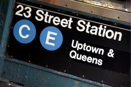 simsearch:851-02959457,k - 23rd Street Subway Station sign,Manhattan,New York City,New York State,USA Foto de stock - Direito Controlado, Número: 851-02964354