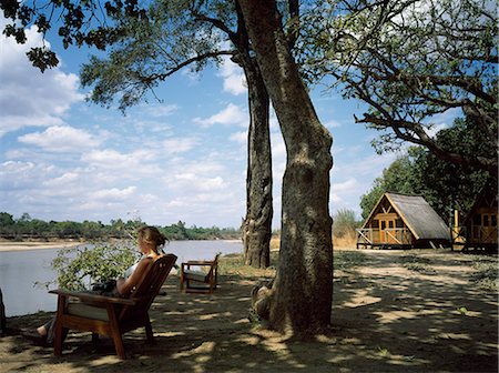 safari lodges - Tourist and lodge,safari,Luwanga Valley National Park,Zambia Stock Photo - Rights-Managed, Code: 851-02964467