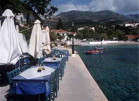 simsearch:851-02960093,k - Tables by the waterfront,Assos,Cephallonia,Greece Stock Photo - Rights-Managed, Code: 851-02960044