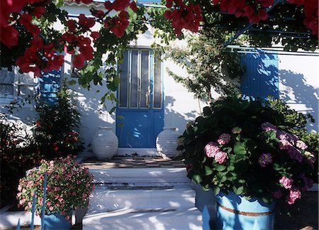 buildings front with flowers,Cephalonia,Greece Stock Photo - Rights-Managed, Code: 851-02960040