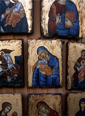 simsearch:851-02960046,k - Icons for sale of The Virgin Mary,Rhodes,Dodecanese Islands,Greece. Foto de stock - Direito Controlado, Número: 851-02960080