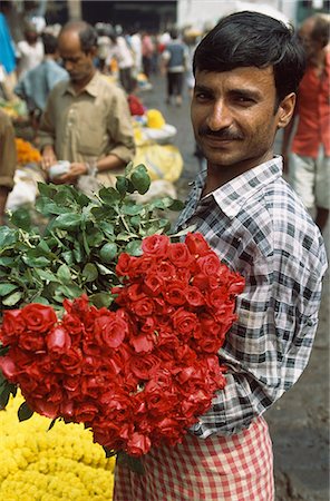 Local selling flowers,Kolkata (Calcutta),India Stock Photo - Rights-Managed, Code: 851-02960287