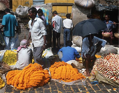 Flower market,Calcutta,India Stock Photo - Rights-Managed, Code: 851-02960283