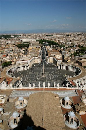 roma historical places - Vue sur Rome depuis le toit de Saint-Pierre, la cité du Vatican, Rome, Italie Photographie de stock - Rights-Managed, Code: 851-02960810