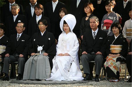 simsearch:851-02961196,k - Group portrait of Shinto wedding,Meiji Jingu Shrine,Tokyo,Japan Fotografie stock - Rights-Managed, Codice: 851-02961230