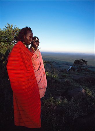 Native inhabitants in open landscape,Kenya Fotografie stock - Rights-Managed, Codice: 851-02961266