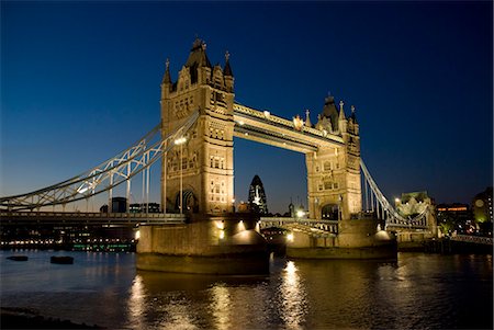 Tower Bridge illuminated at night,London,England,UK Stock Photo - Rights-Managed, Code: 851-02961460