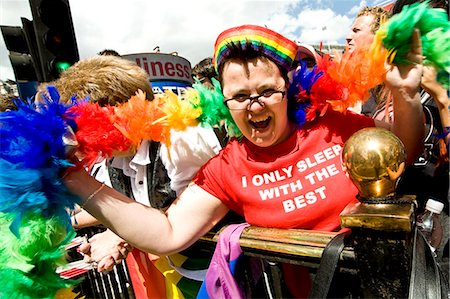 parade - Lesbian cheering at Gay Parade,London,England Stock Photo - Rights-Managed, Code: 851-02961520