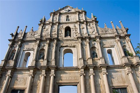 ruinas de sao pa - Ruins of St. Paul's Cathedral,Macau,China Foto de stock - Direito Controlado, Número: 851-02961674
