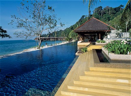 simsearch:851-02960960,k - Pool and sea.,Pankor Laut,Malaysia. Foto de stock - Con derechos protegidos, Código: 851-02961793