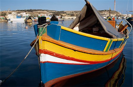 bemalte traditionellen Fischerboot, Marsaxlokk, Malta Stockbilder - Lizenzpflichtiges, Bildnummer: 851-02961935