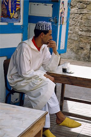 Man in Café,Essaouira,Morocco. Stock Photo - Rights-Managed, Code: 851-02962016