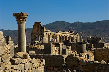 Basilique de la cité romaine de Volubilis, Volubilis, Maroc Photographie de stock - Rights-Managed, Code: 851-02962085