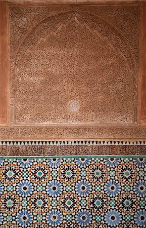 simsearch:851-02962228,k - Gravures de tombeaux Saadiens, Marrakech (Marrakech), Maroc Photographie de stock - Rights-Managed, Code: 851-02962207