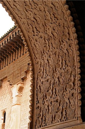 simsearch:851-02962240,k - Medersa Ben Youssef, détail, Marrakech (Marrakech), Maroc Photographie de stock - Rights-Managed, Code: 851-02962216