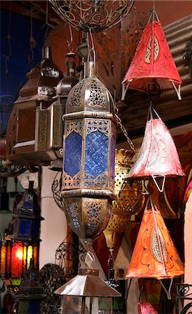 souk - Ornate Moroccan lanterns for sale in Souk,Marrakech (Marrakesh),Marocco Stock Photo - Rights-Managed, Code: 851-02962212