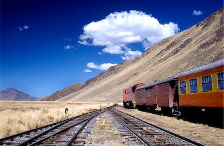 south america train - Train to Puno in pass,Altiplano,Peru Stock Photo - Rights-Managed, Code: 851-02962429