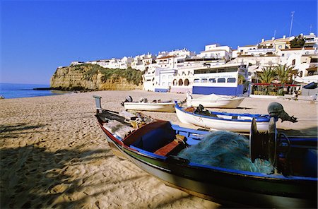 portugal village - Traditional Portugal Fishing Boats,Carvoeiro Village,Algarve,Portugal Stock Photo - Rights-Managed, Code: 851-02962471