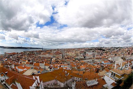 View of Lisbon from the Castle of St Jorge,Lisbon,Portugal Stock Photo - Rights-Managed, Code: 851-02962487