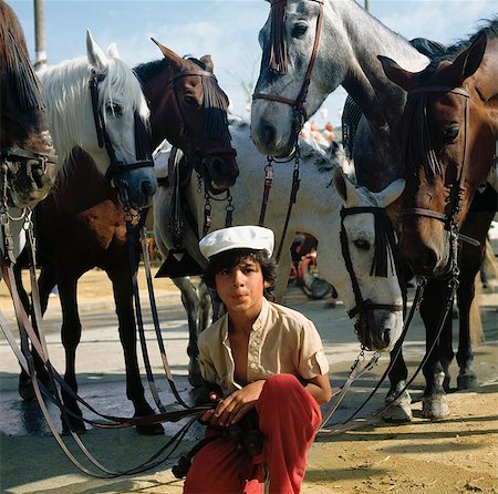 simsearch:851-02963044,k - Boy und Pferde während der Feria, Sevilla, Spanien Stockbilder - Lizenzpflichtiges, Bildnummer: 851-02962933