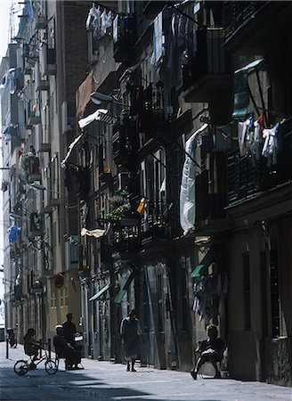 Backstreets in Barceloneta,Barcelona,Spain Stock Photo - Rights-Managed, Code: 851-02962987