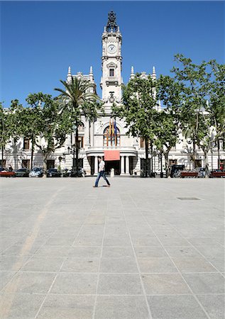 spain valencia - City square in front of City Hall,Valencia,Spain Stock Photo - Rights-Managed, Code: 851-02963244