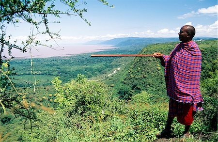 Maasai overlooking the Rift Valley,Tanzania Stock Photo - Rights-Managed, Code: 851-02963281