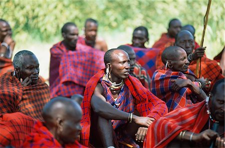 république de tanzanie - Un Maasai réunion/essai, Village de Olbalbal, Tanzanie Photographie de stock - Rights-Managed, Code: 851-02963329