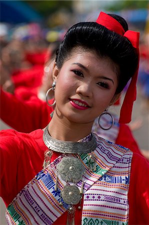 Traditionally dressed women,Ubon Ratchathani,Thailand Fotografie stock - Rights-Managed, Codice: 851-02963512