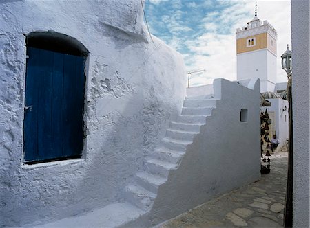 Bâtiment bleu, Hammamet, Tunisie Photographie de stock - Rights-Managed, Code: 851-02963582