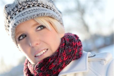 Young woman with cap and scarf Stock Photo - Rights-Managed, Code: 853-05840919