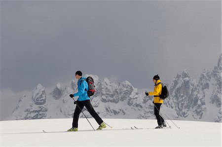 ski outerwear - Two ski mountaineers in the Dolomites in winter, Italy Stock Photo - Rights-Managed, Code: 853-06120476