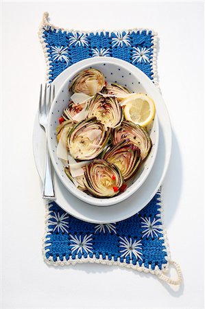 salad with dressing - Artichoke salad in vinaigrette Foto de stock - Con derechos protegidos, Código: 853-06120485